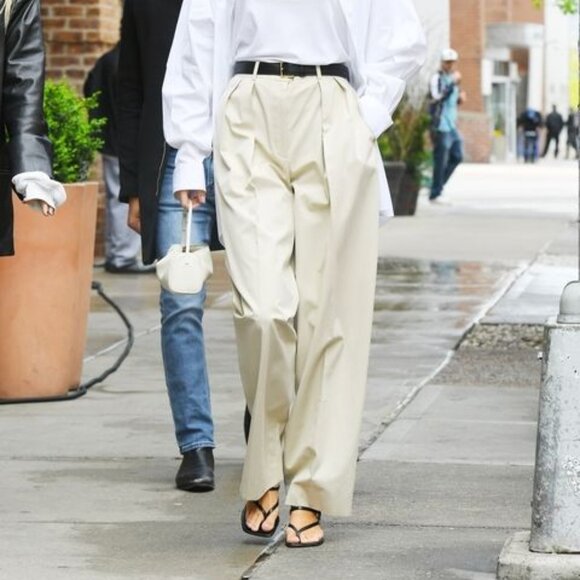 Igor Pleated Straight Leg Cotton Pants - Picture 4 of 9